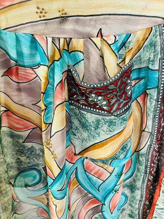 PRG7428 Sheer Avatar Pure Silk Boxy Babydoll Dress