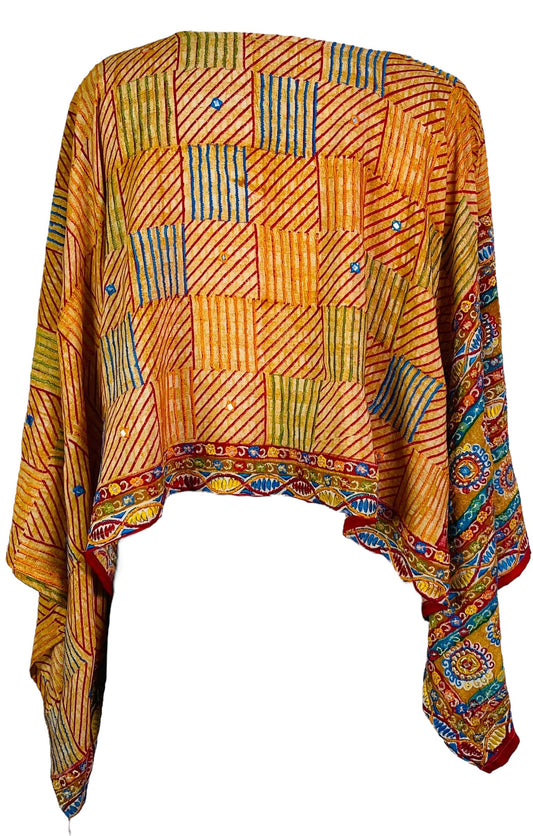 PRC7303 Avatar Pure Silk Kimono-Sleeved Top
