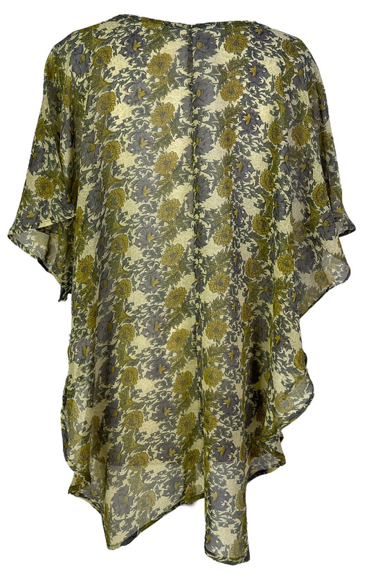 PRG6853 Sheer Avatar Pure Silk Waterfall Top