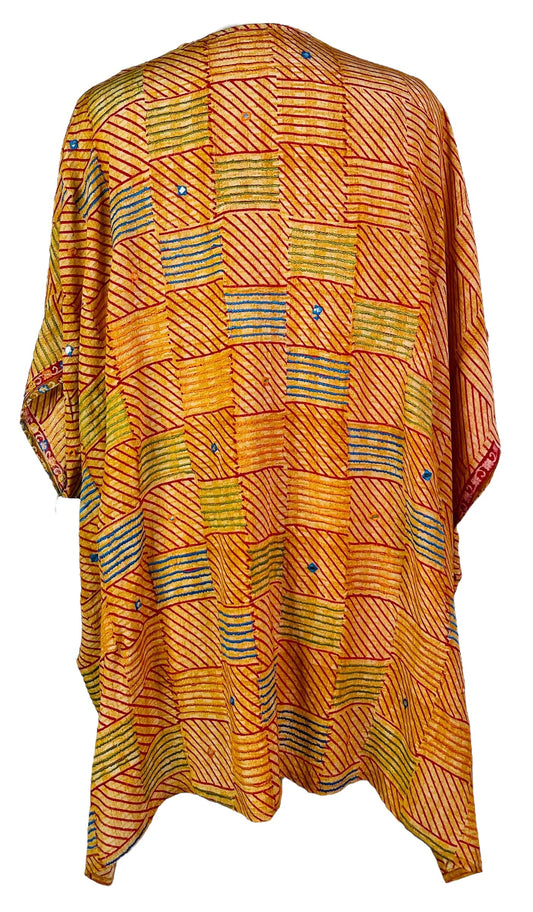 PRC7303 Avatar Pure Silk Short Kaftan Tunic with Slits