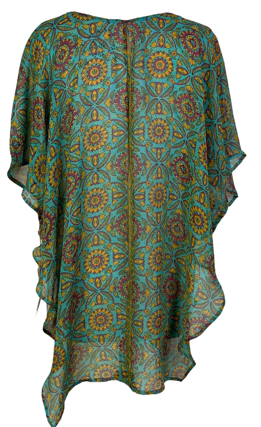 PRG7062 Sheer Avatar Pure Silk Waterfall Top