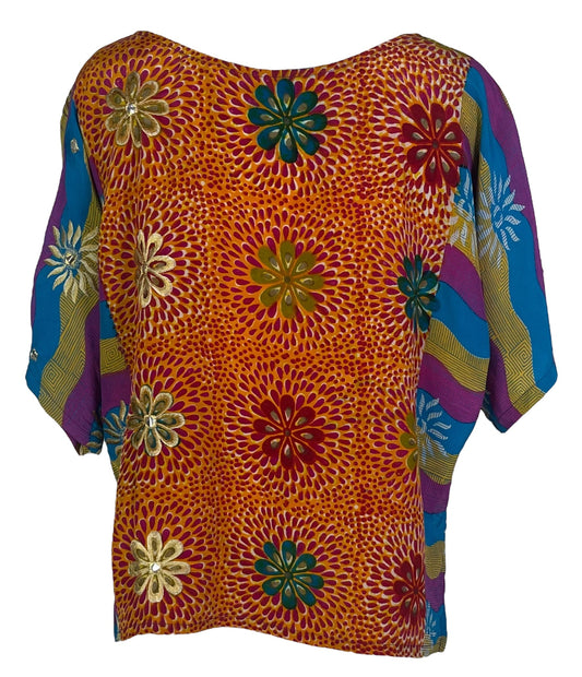 PRC6415 Avatar Pure Silk Side Slit Top