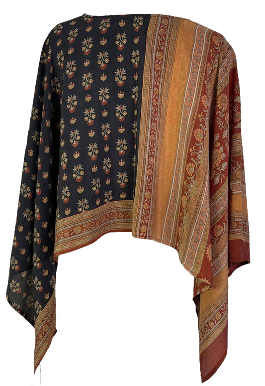 PRC7294 Avatar Pure Silk Capelet Poncho