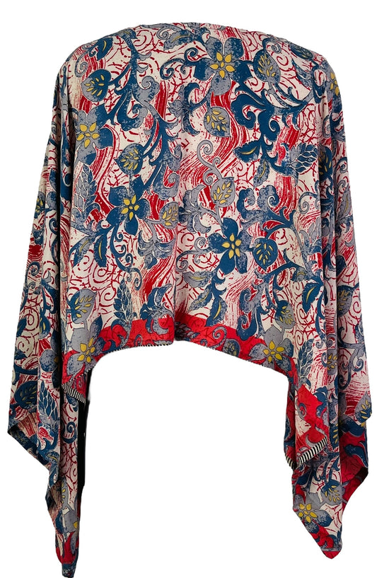 PRC7290 Avatar Pure Silk Kimono-Sleeved Top