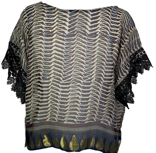 PRG7210 Sheer Avatar Pure Silk Boxy Top