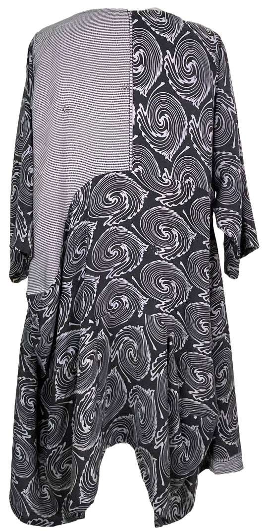 PRC7816 Avatar Pure Silk Sculptural Long Tunic Dress