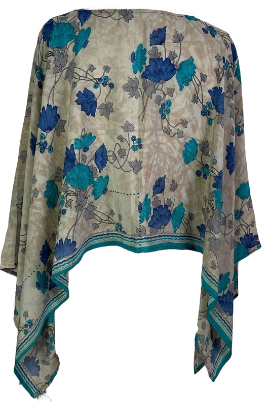 PRC7273 Avatar Pure Silk Capelet Poncho