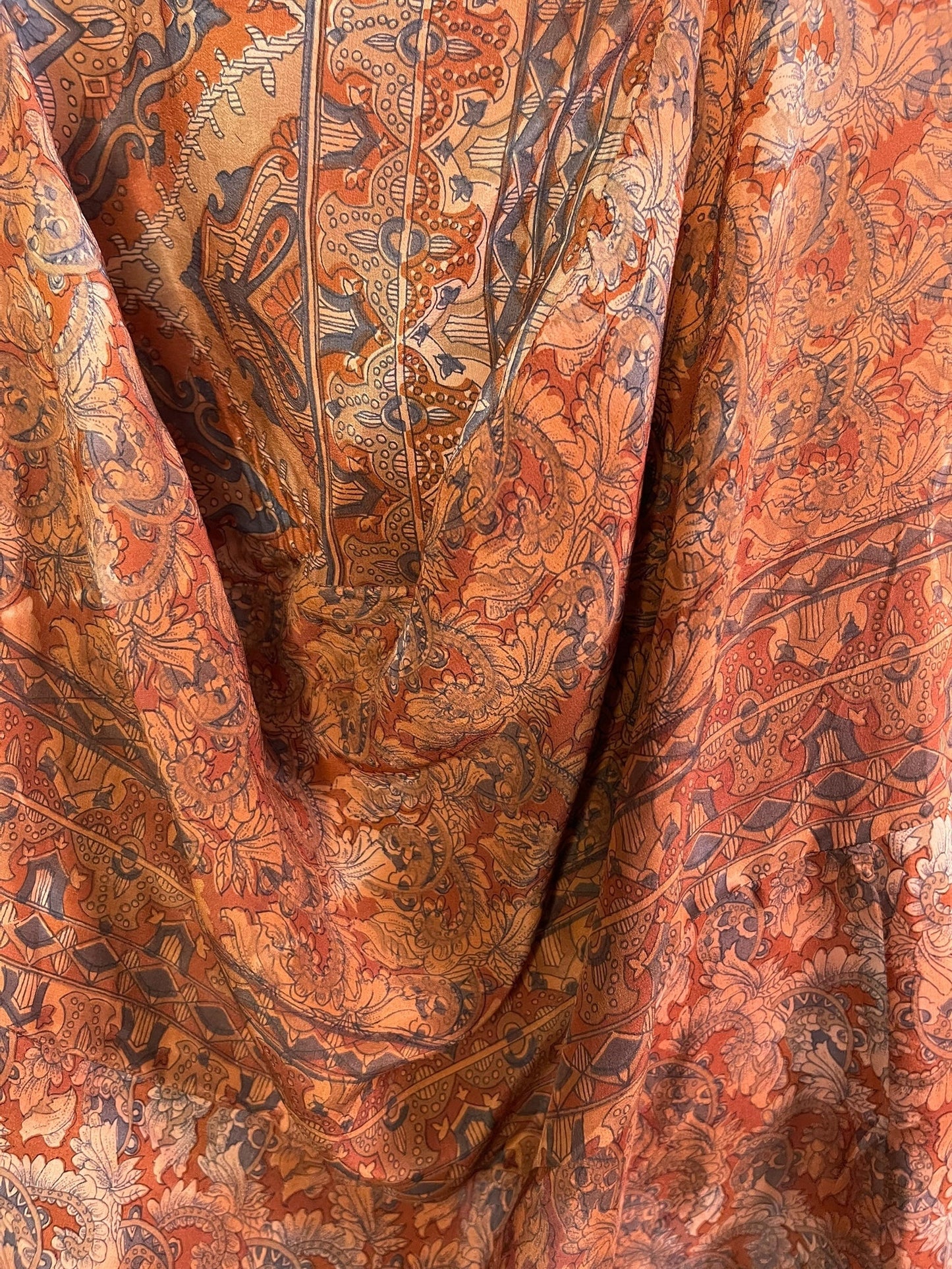 PRC7158 Avatar Pure Silk Sculptural Long Tunic Dress