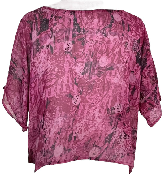 PRG5501 Sheer Avatar Pure Silk Boxy Top