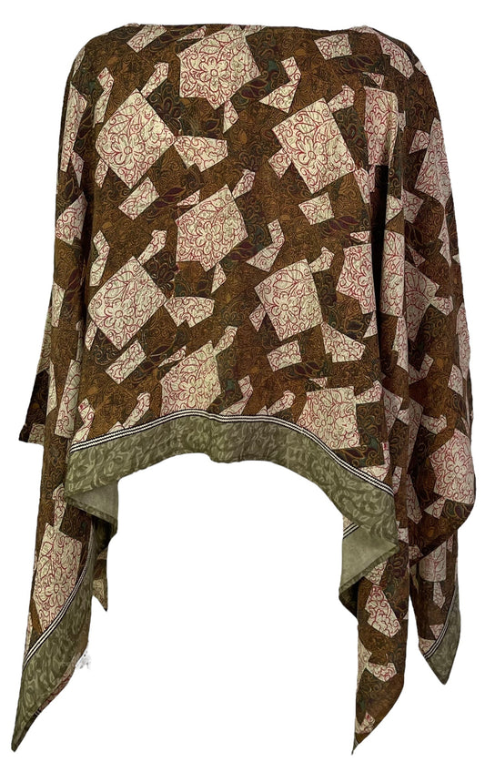 PRC7283 Avatar Pure Silk Capelet Poncho