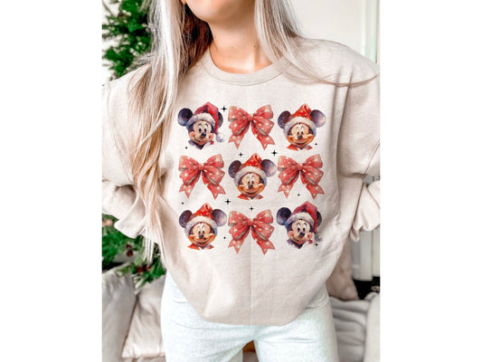 Sweatshirt Hoodie T-Shirt Christmas Mouse and Bows