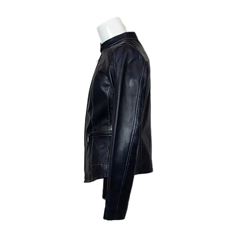 Plonge Leathers Women's Snap Collar Lamb Leather Jacket