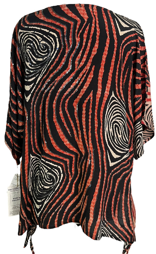 PRC6467 Avatar Pure Silk Long Tunic with Side Ties