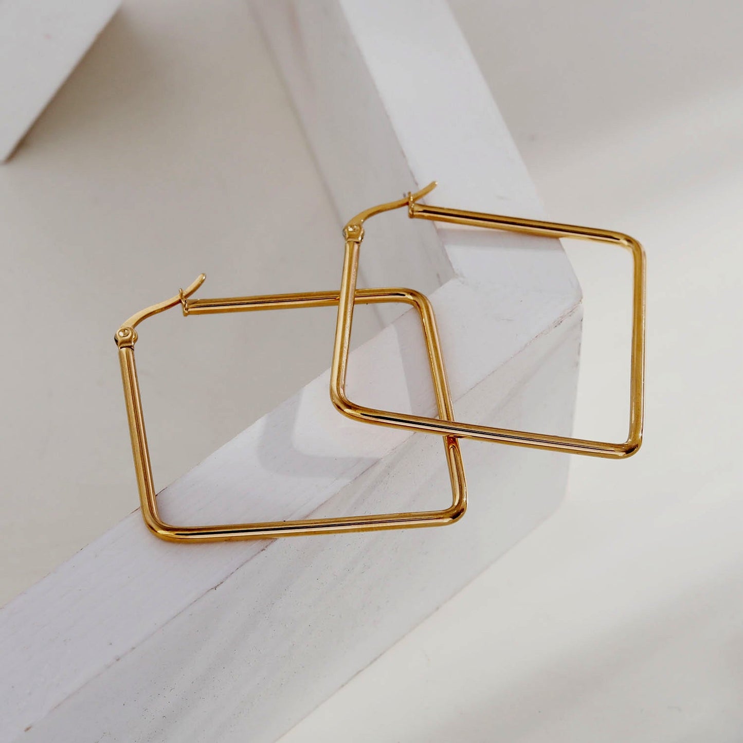 REILYNN Square Shaped Gold Hoops
