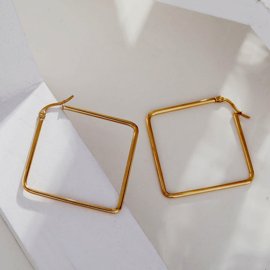 REILYNN Square Shaped Gold Hoops
