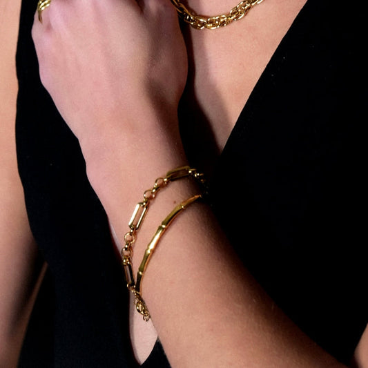 RENEE Gold: Luxury Bamboo Cuff Bracelet – Elegant Nature-Inspired Minimalist Design