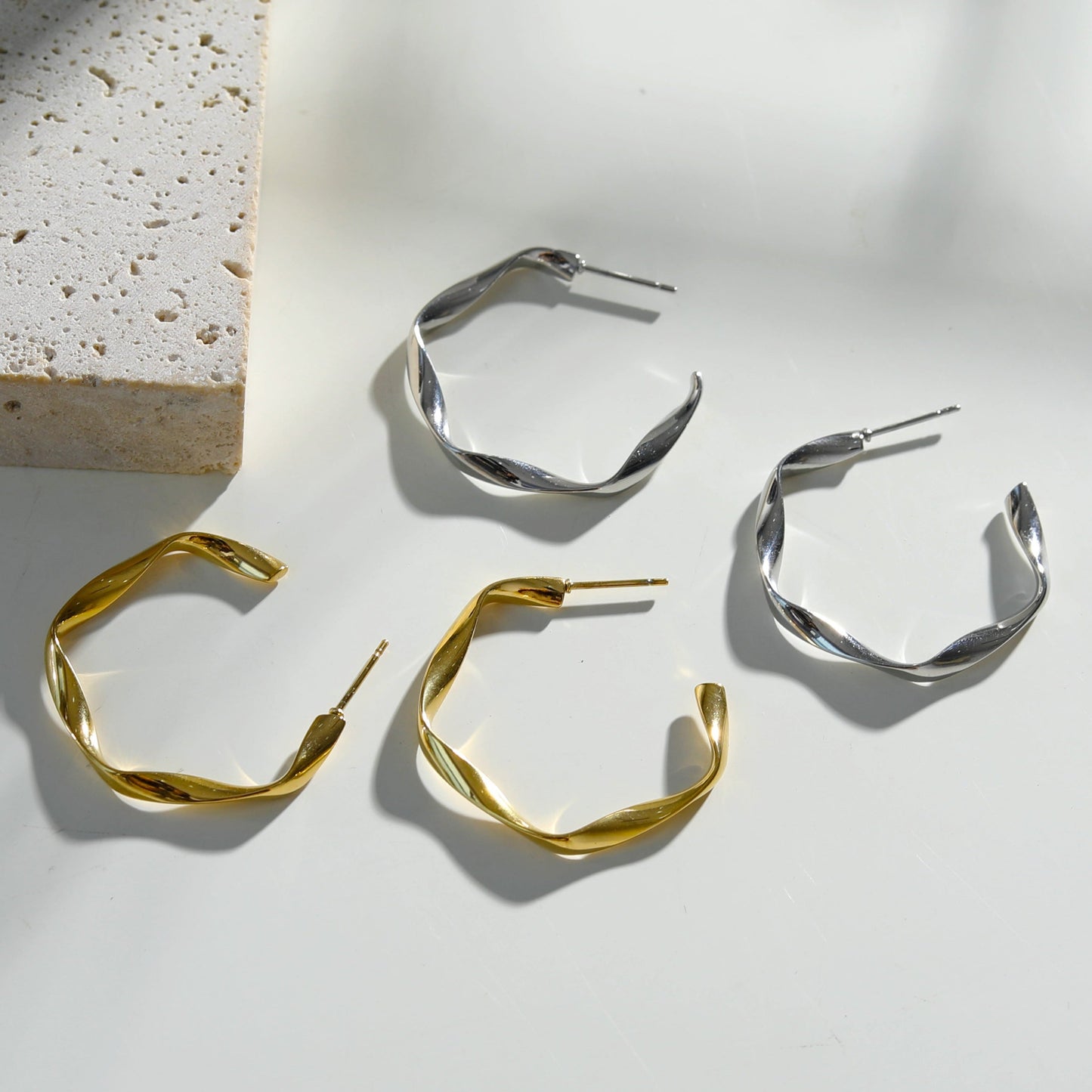ADAMMA Sculptural Hoop Earrings