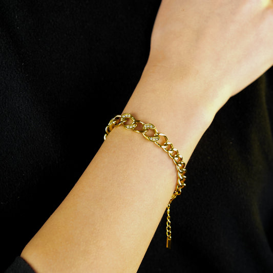 ROUBAIX Cuban Link-Chain Zirconia Bracelet