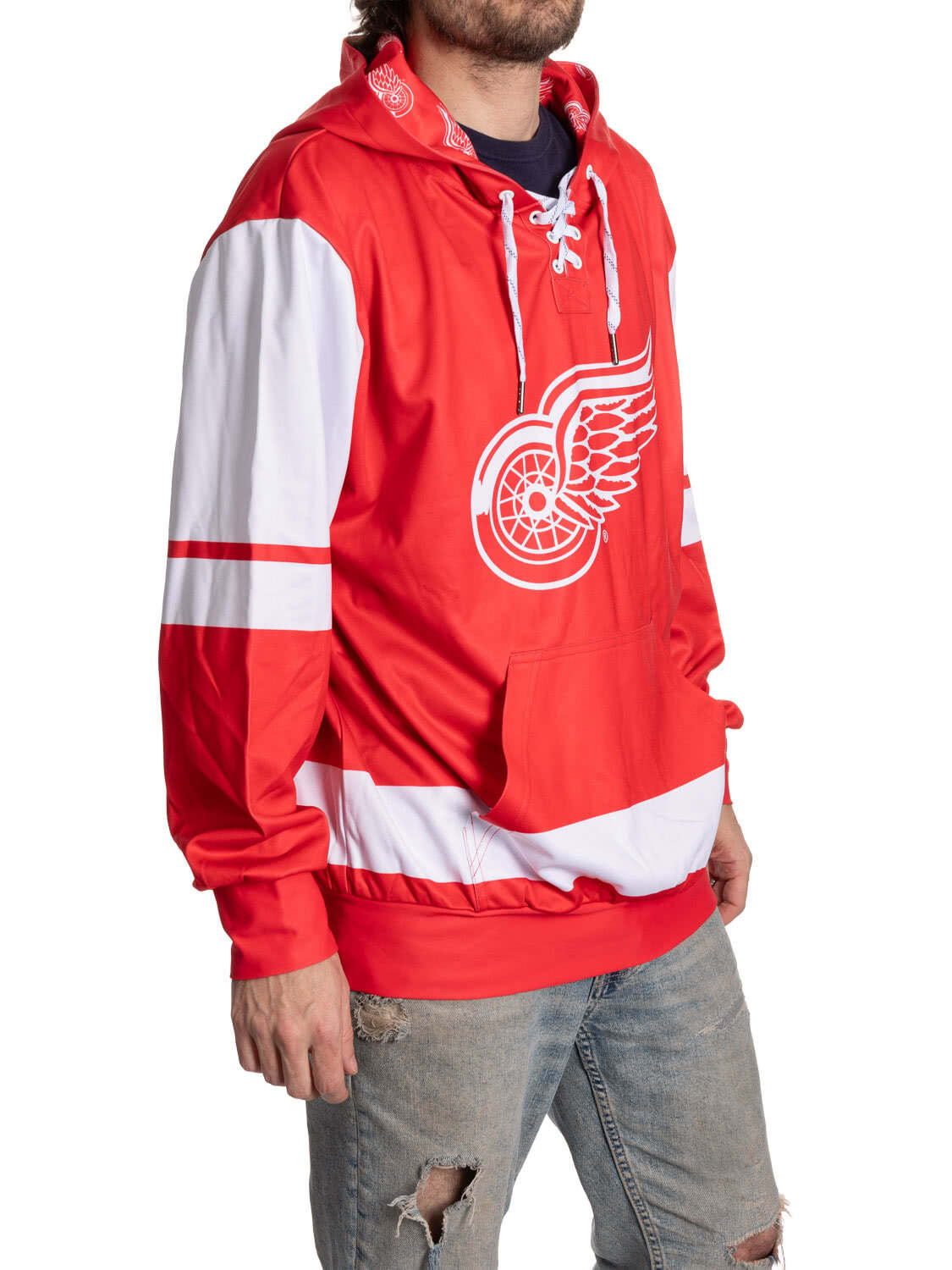 Detroit Red Wings Hockey Lace Hoodie