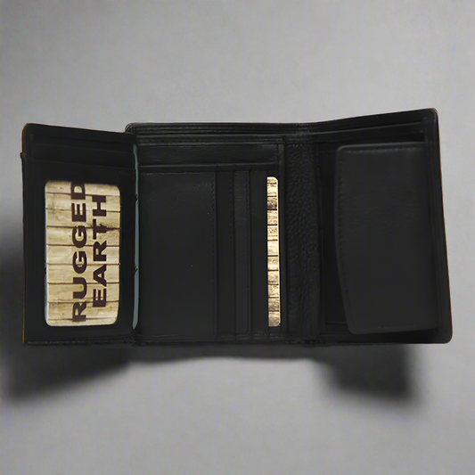 Rugged Earth Men's Leather Wallet with Coin Pocket
