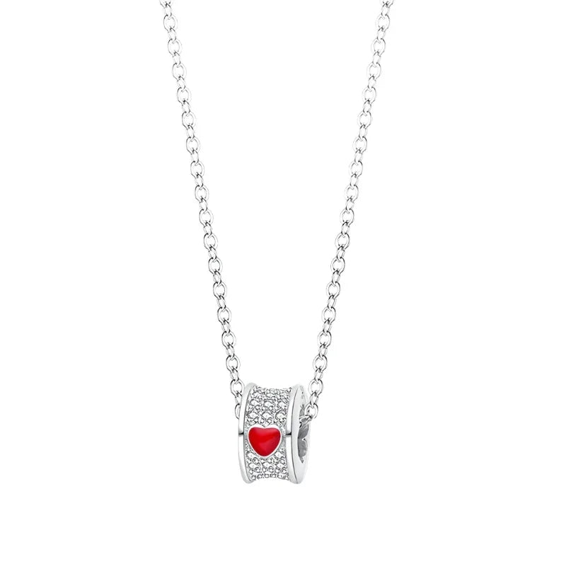 Heart Of Fire Sterling Silver Pendant Necklace