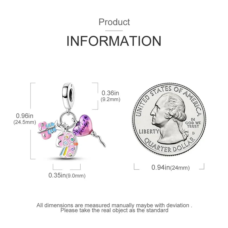 Festive Fun Sterling Silver Birthday Charm