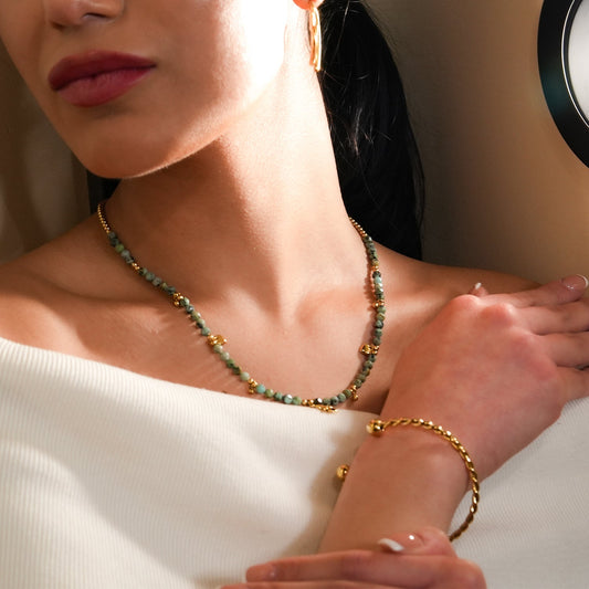 SAFIYA: Twisted Elegance - Adjustable Rope Bracelet with Ball Bead Accents