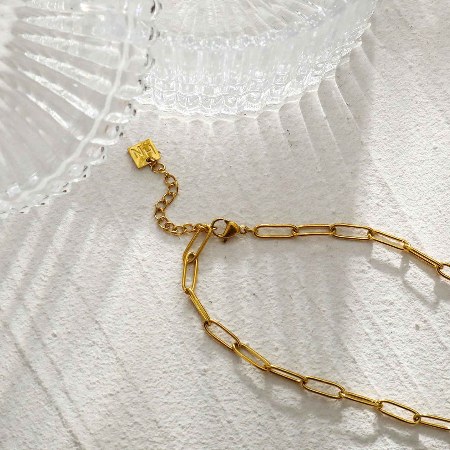 SALINAS Paper-Clip Linked Chain & TOURMALINE Gemstones Combination Necklace