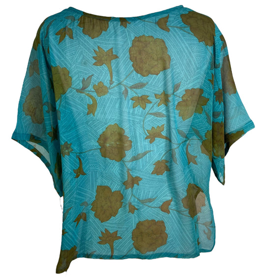 PRG6517 Sheer Avatar Pure Silk Side Slit Top