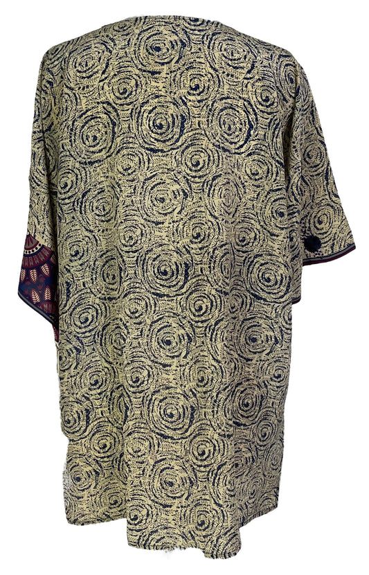 PRC6912 Avatar Pure Silk Kimono-Sleeved Jacket with Belt