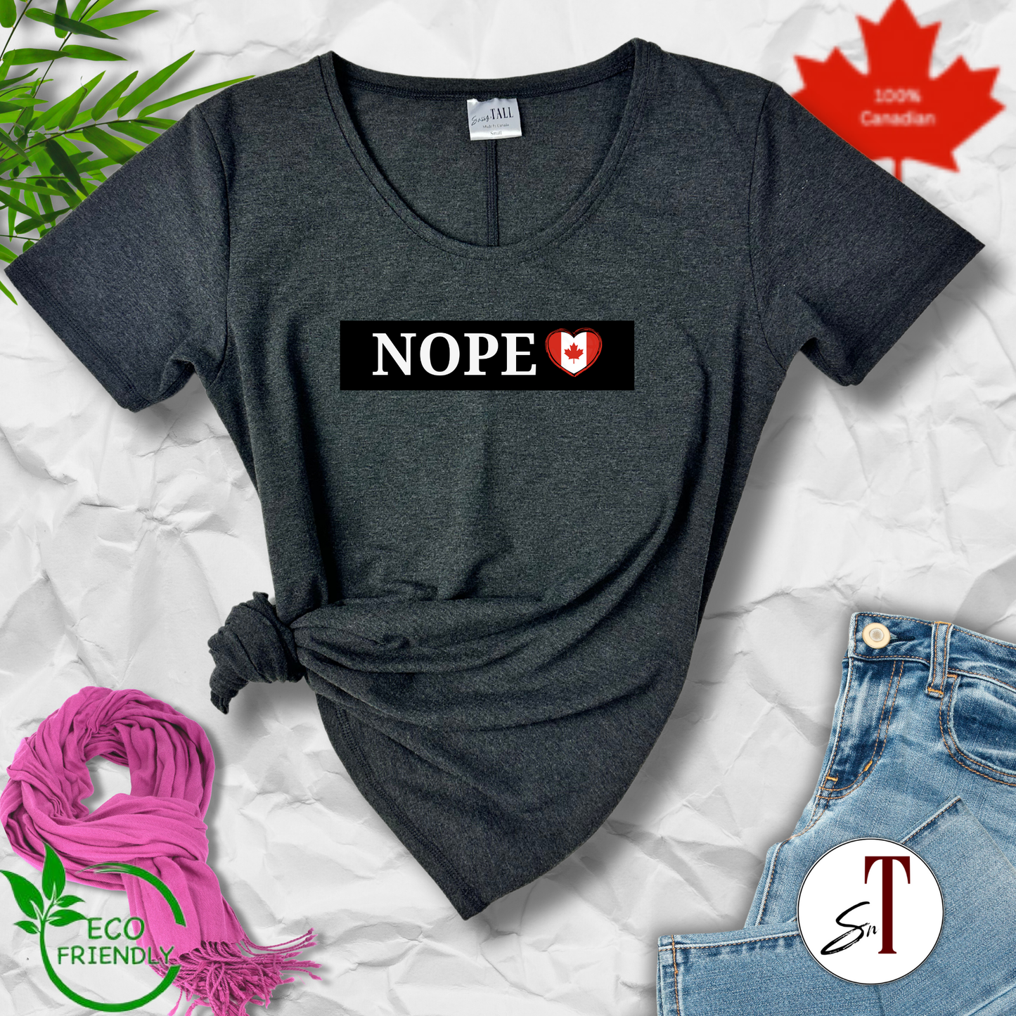 Nope, Canada is not for Sale, Canada Proud, Made in Canada, Soft Women's Bamboo t-shirt