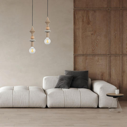 TOWER Beige Scandinavian Pendant Lamp