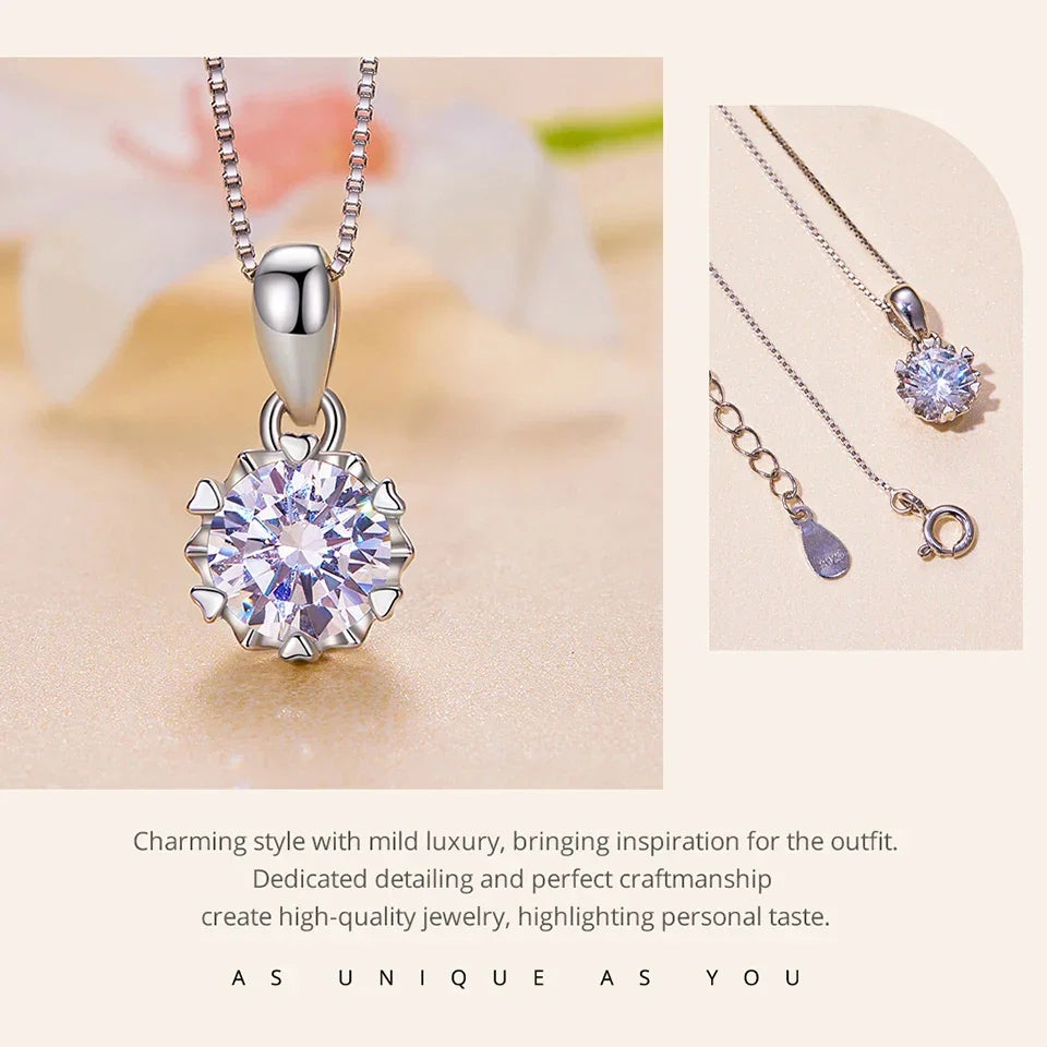Stellar Shine 1ct Moissanite Sterling Silver Pendant Necklace