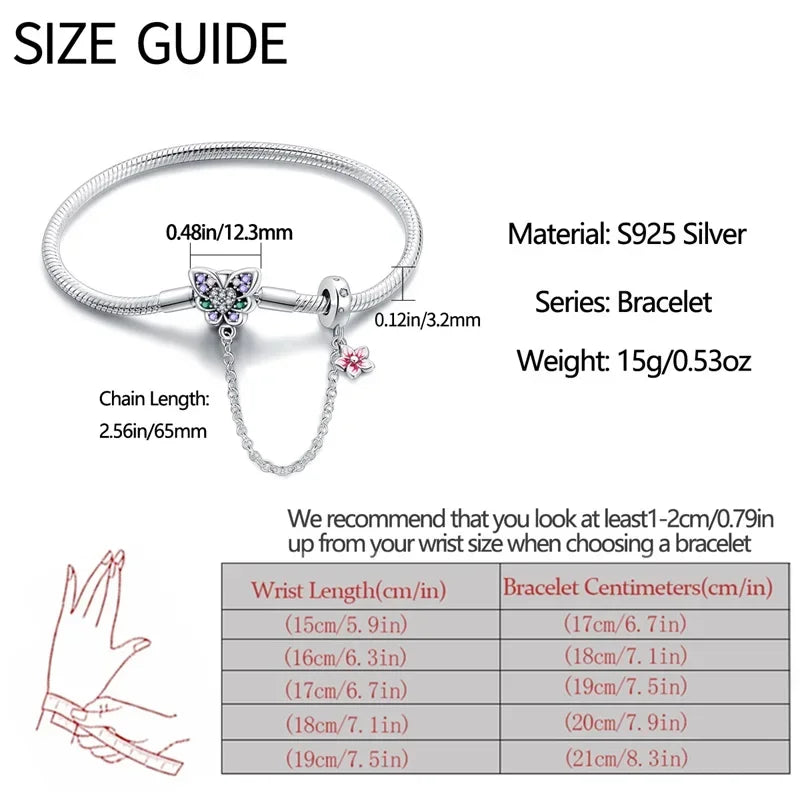 Butterfly Charm Bracelet (925 Sterling Silver)