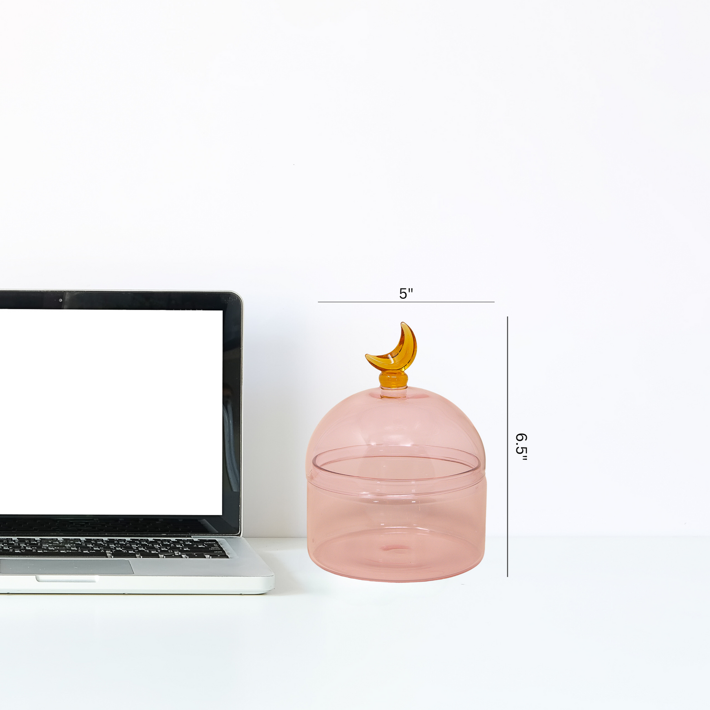 Glass Moon Dome Jar - Cotton Candy