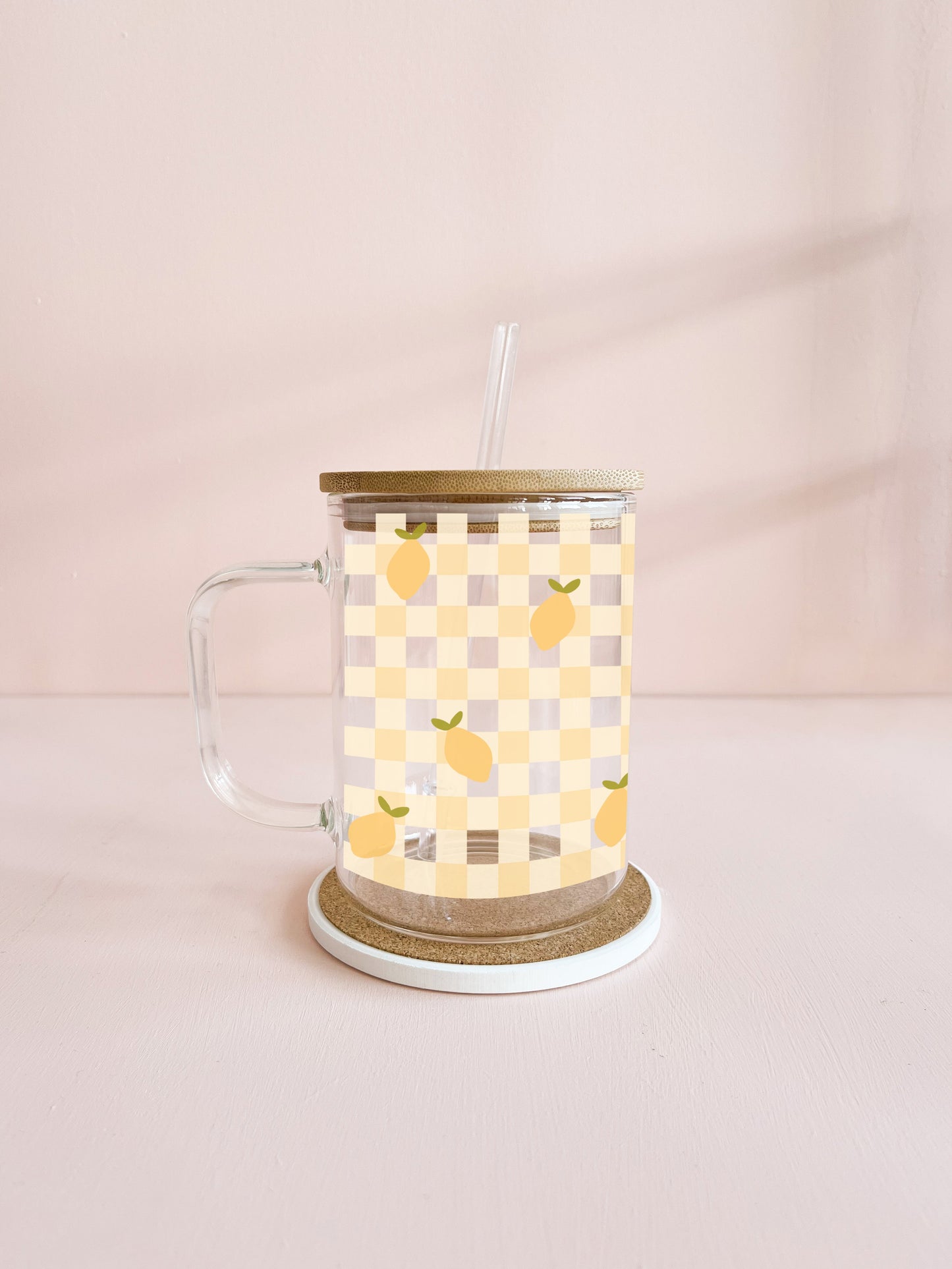 Tasse boho 17oz - Gingham citrons