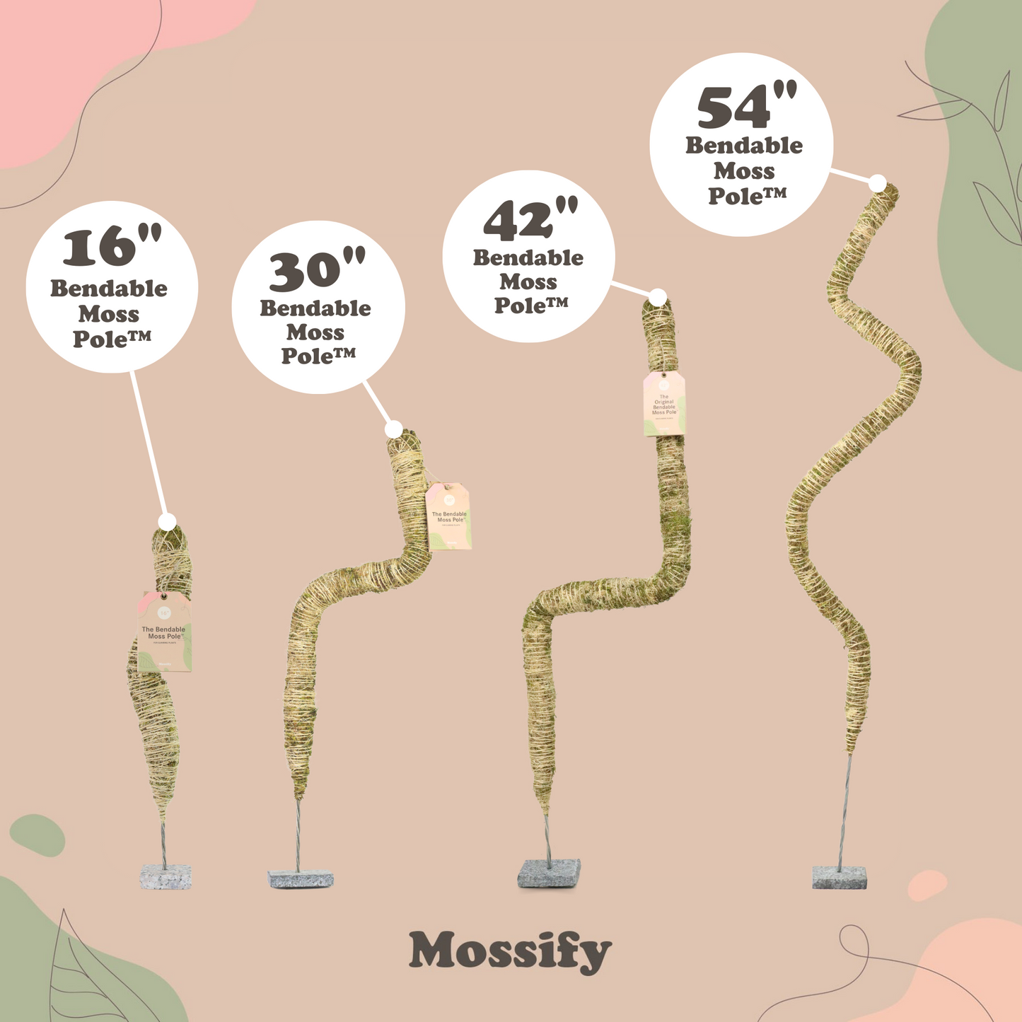 The Original Bendable Moss Pole⢠- Best Seller (Pins Included)