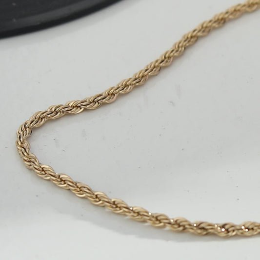 ULYANA: Rope Chain Gold Necklace - 16 Inches
