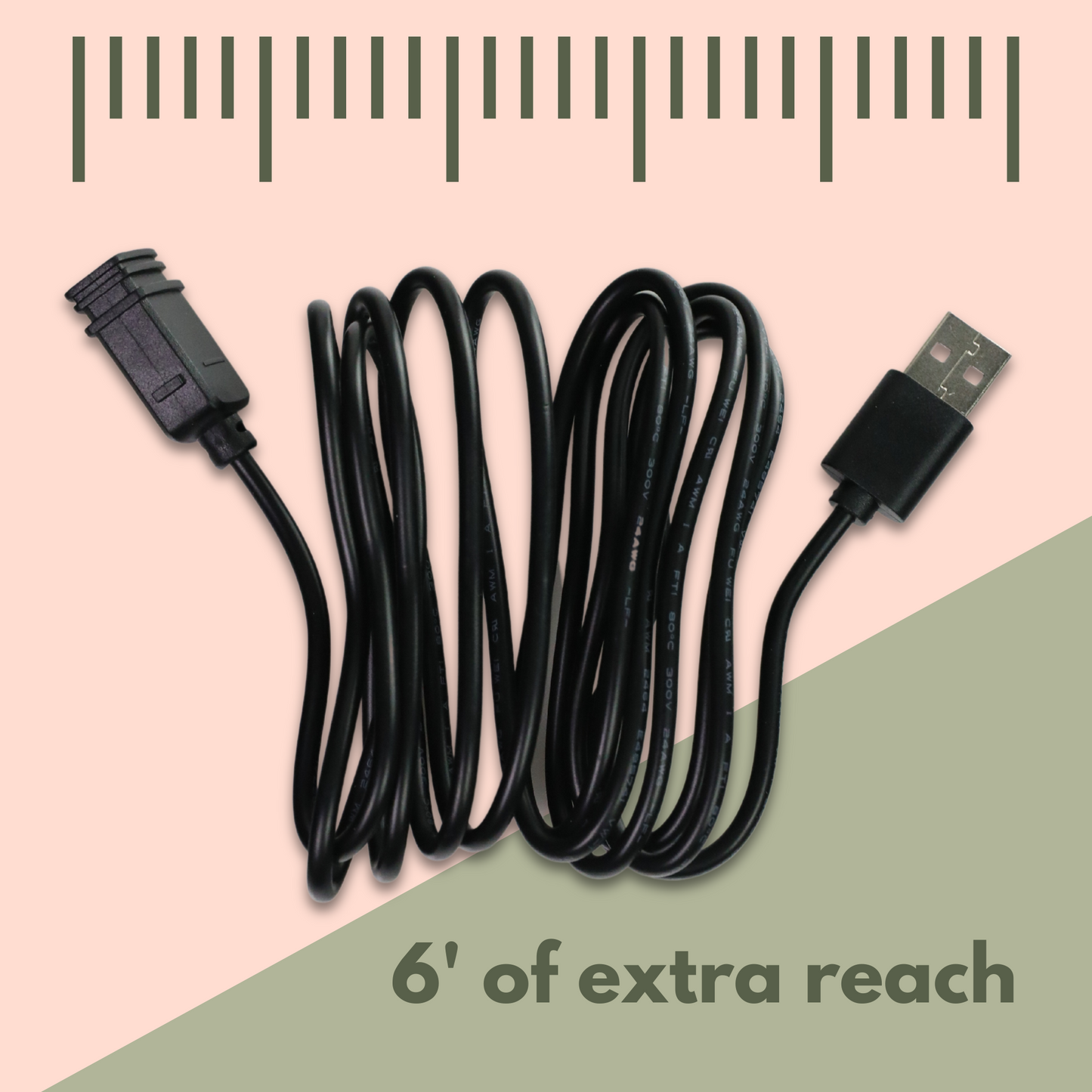 6' USB 2.0 Power Extension Cord