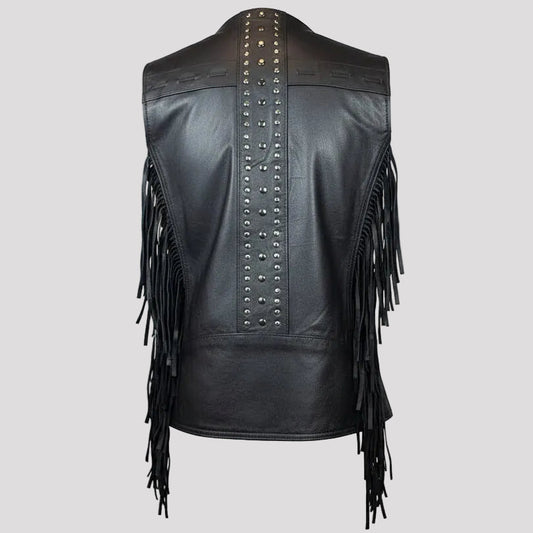 Unik International Women's Studded Fringe Vest