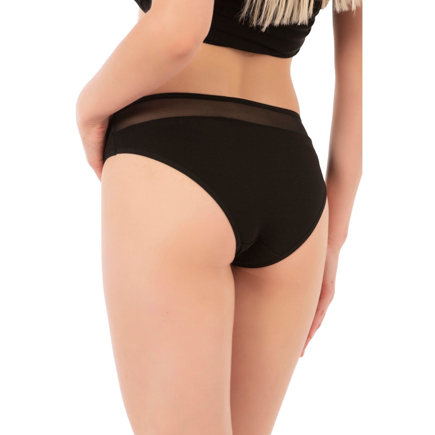 7-Pack Women’s Cotton Bikini Panties with Mesh Waist
