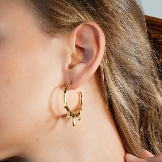 VASILIKI: 'Artistry in Motion' Drip-Paint Hoop Earrings