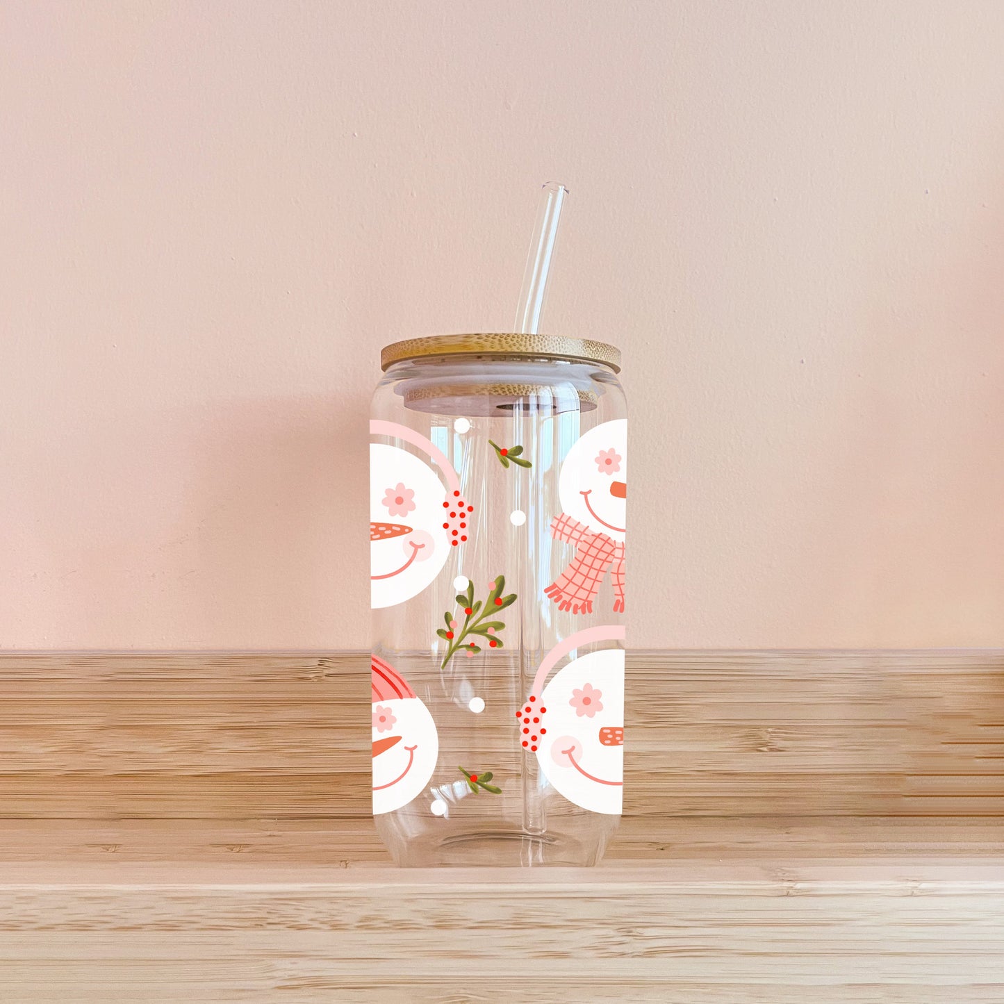 Verre boho - Bonhomme de neige