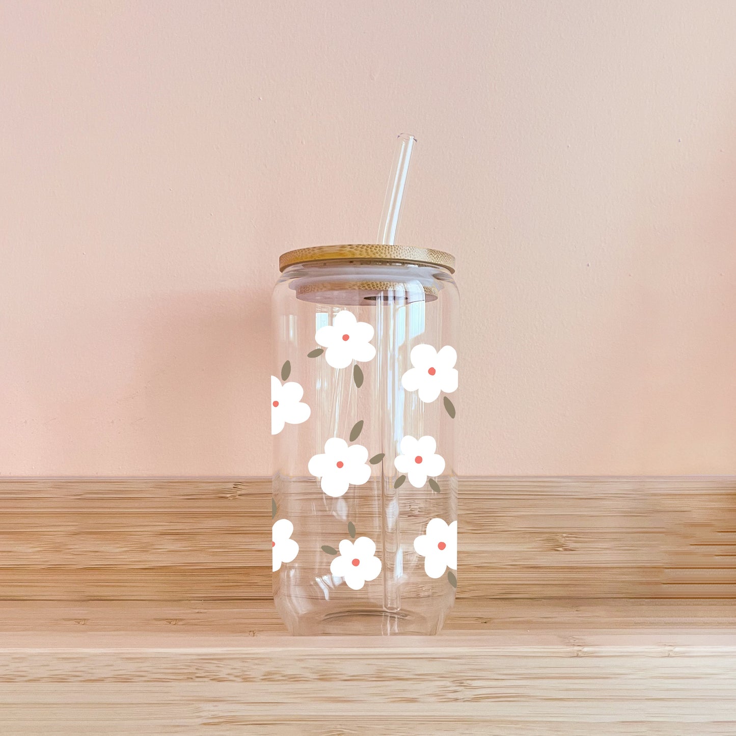 Verre boho - fleurs d'hiver