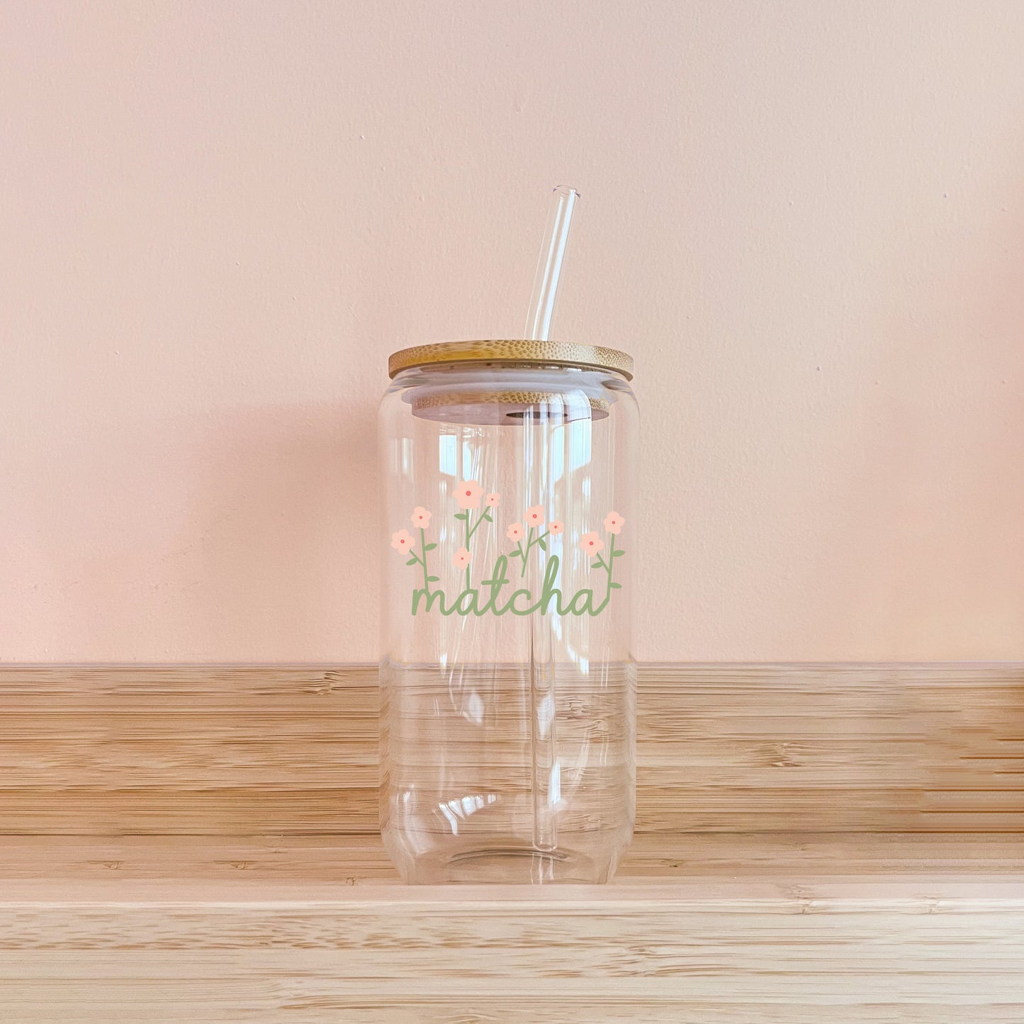 Verre boho - matcha & fleurs