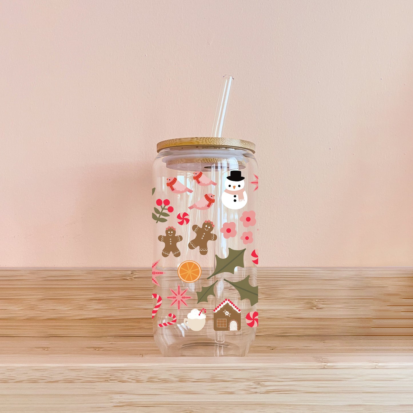 Verre boho - mosaïque de Noël