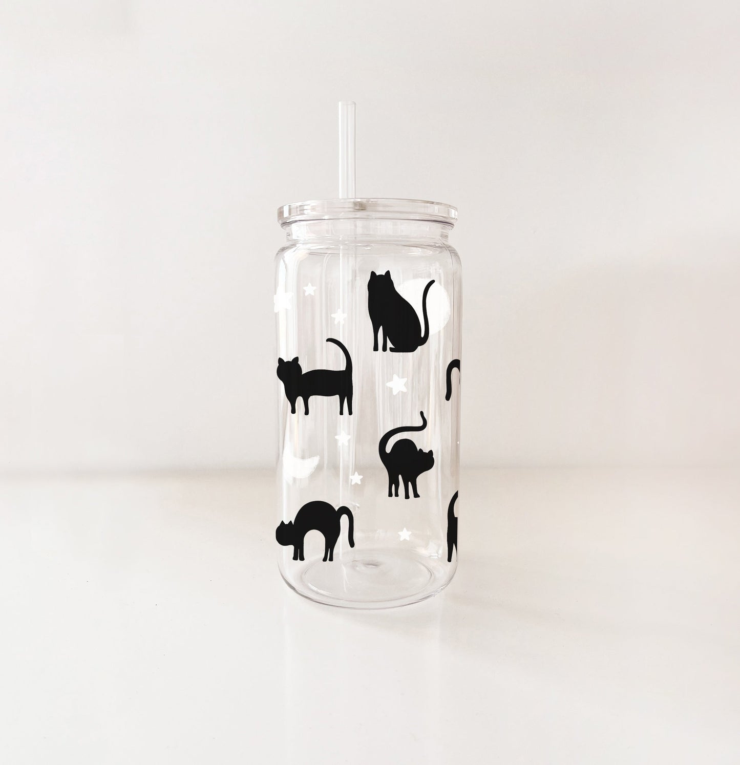 Verre en plastique - Chats noirs