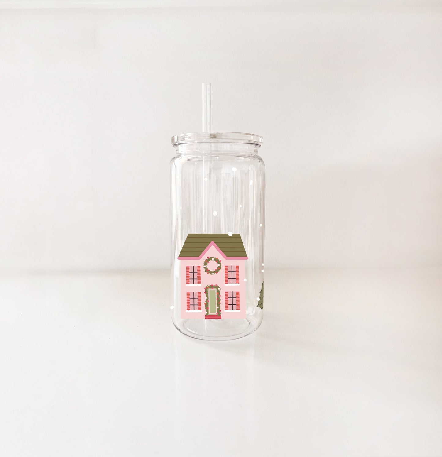 Verre en plastique 16oz - Village de Noël