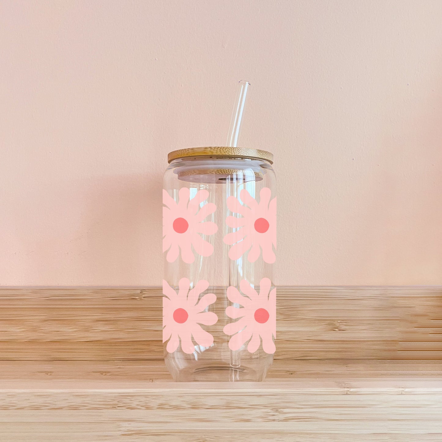 Verre boho - modèle rose vintage