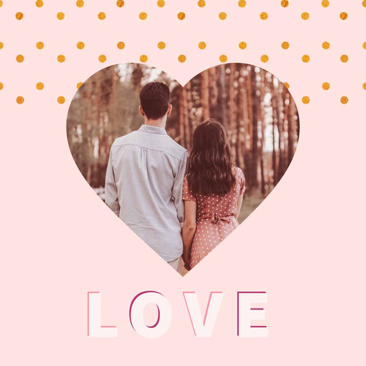 16" x 16" Collage Canvas Photo Love Heart Canvas Print